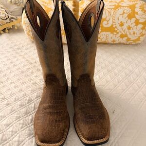 Twisted X Brown Gator Print Composite Toe Work Boot Men’s Size 7! GORGEOUS